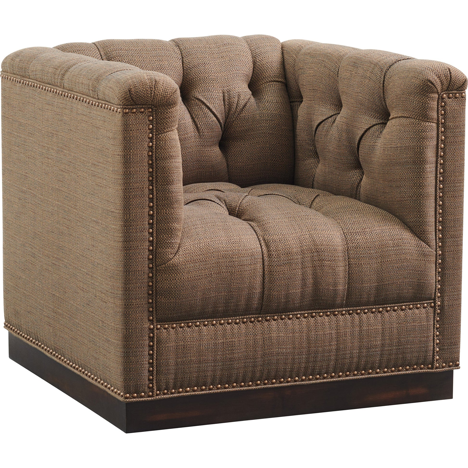 Fremont Swivel Chair by Lexington in dark mocha. Made from unique in a traditional style.