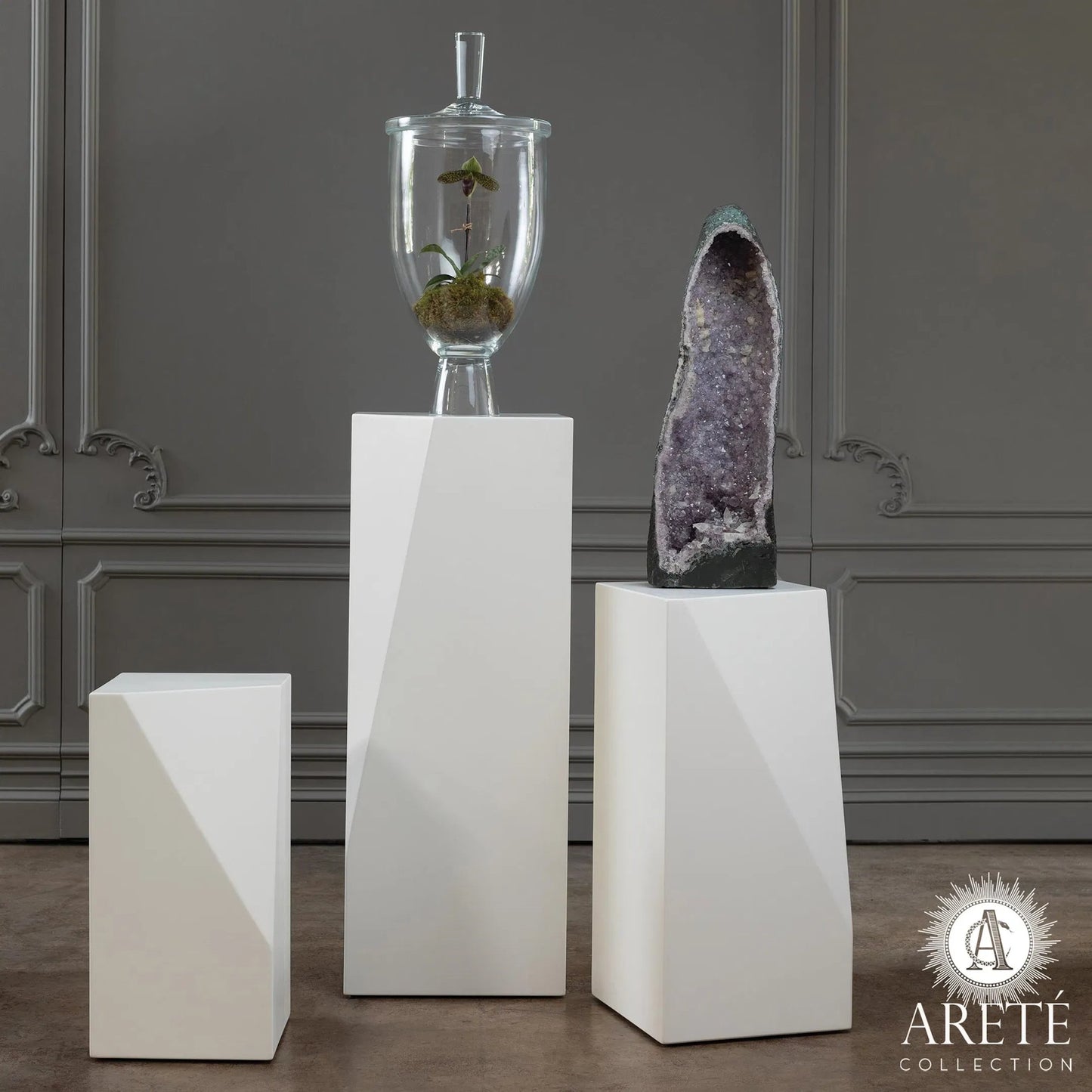 008 SR-701175,SR-891902,SR-891903 | Additional Silo | Facet Pedestal by Global Views in ivory. Made from unique in a modern style.