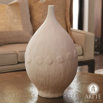 Modernist Chic Vase by Global Views in white. Made from plaster in a eclectic & global style.
