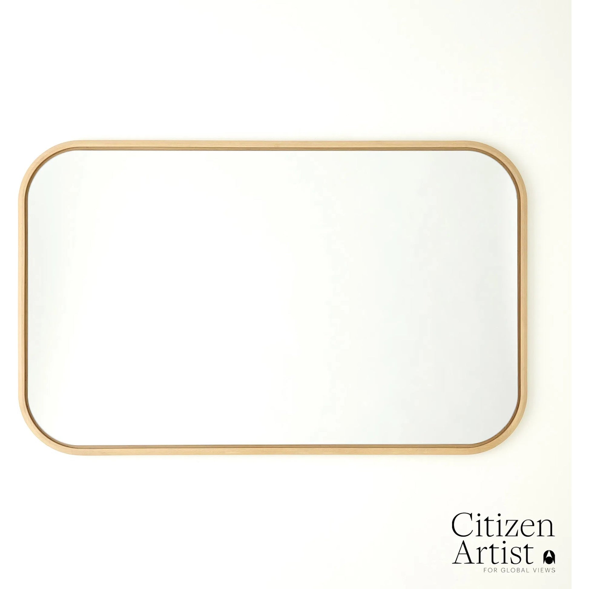 Narkissos Mirror by Global Views in white, red and oak. Made from unique in a transitional style.