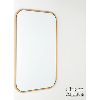 Narkissos Mirror by Global Views in white, red and oak. Made from unique in a transitional style.