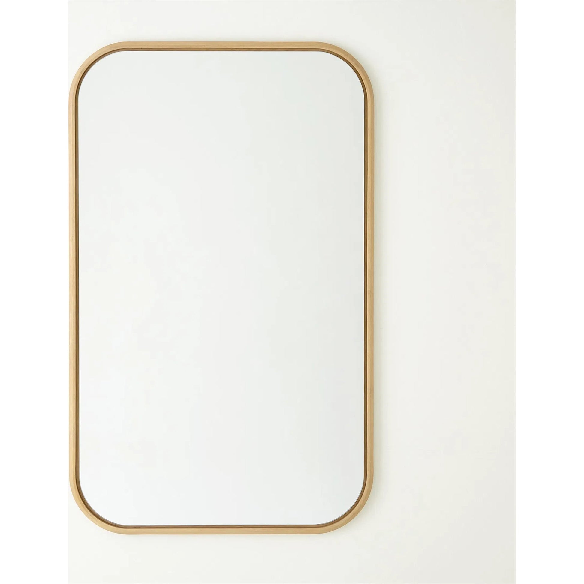 Narkissos Mirror by Global Views in white, red and oak. Made from unique in a transitional style.