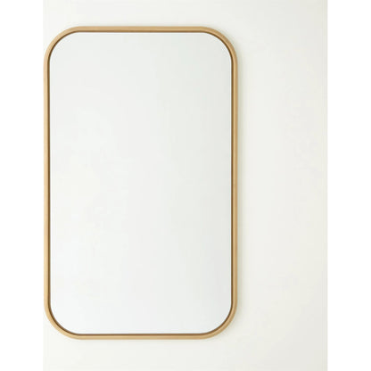 Narkissos Mirror by Global Views in white, red and oak. Made from unique in a transitional style.