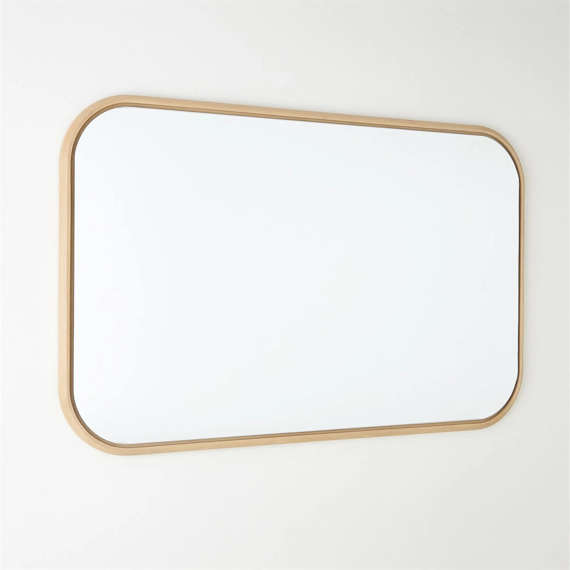 Narkissos Mirror by Global Views in white, red and oak. Made from unique in a transitional style.