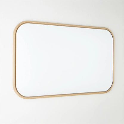 Narkissos Mirror by Global Views in white, red and oak. Made from unique in a transitional style.