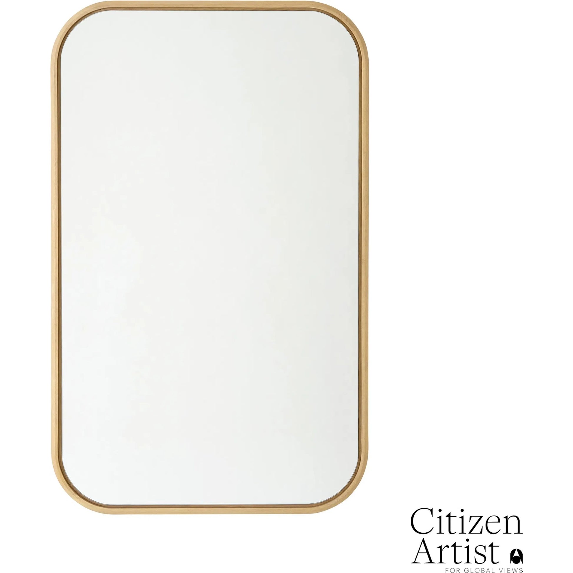 Narkissos Mirror by Global Views in white, red and oak. Made from unique in a transitional style.
