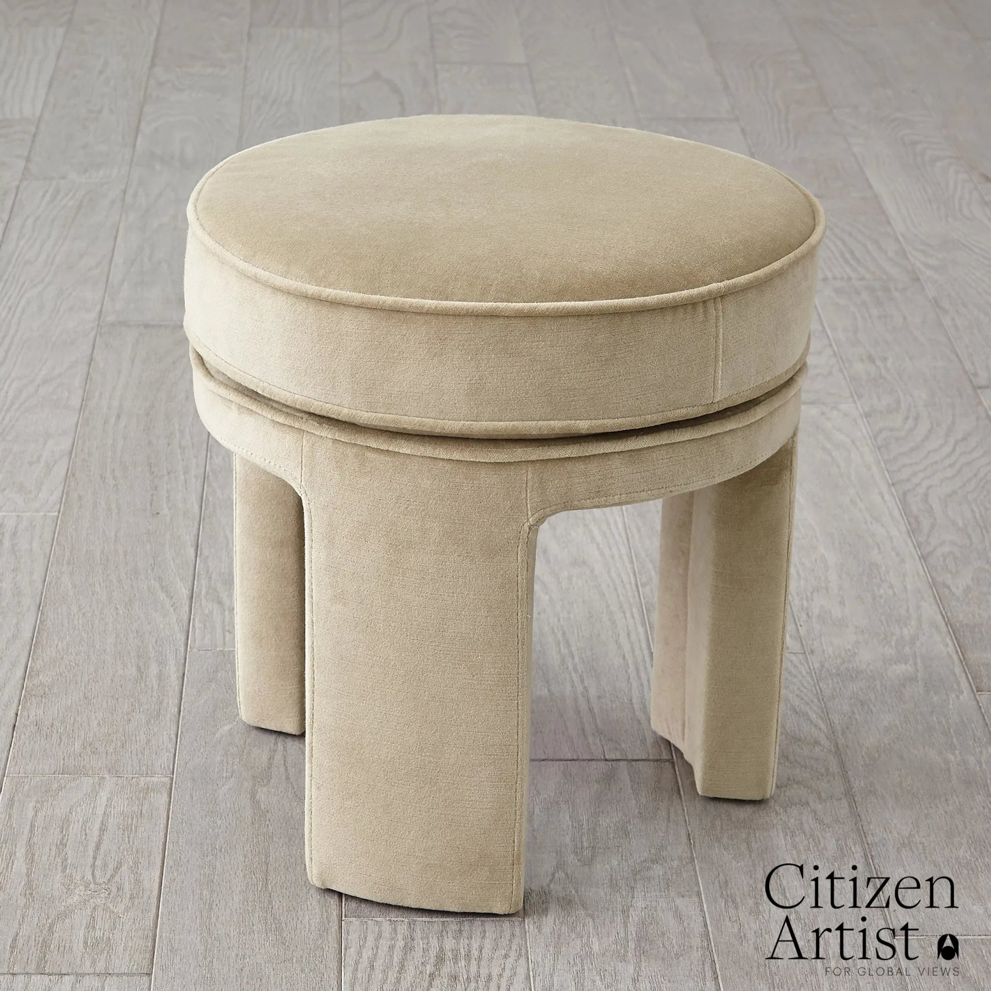 Papu Beige Stool by Global Views in beige. Made from unique in a transitional style.