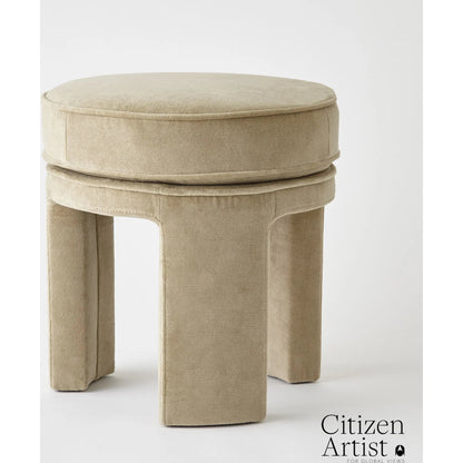 Papu Beige Stool by Global Views in beige. Made from unique in a transitional style.
