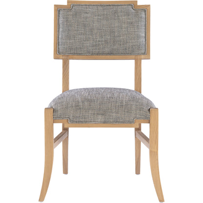 Melanie Side Chair by Currey and Company in blonde ash wood, brass. Made from ash wood in a transitional style.