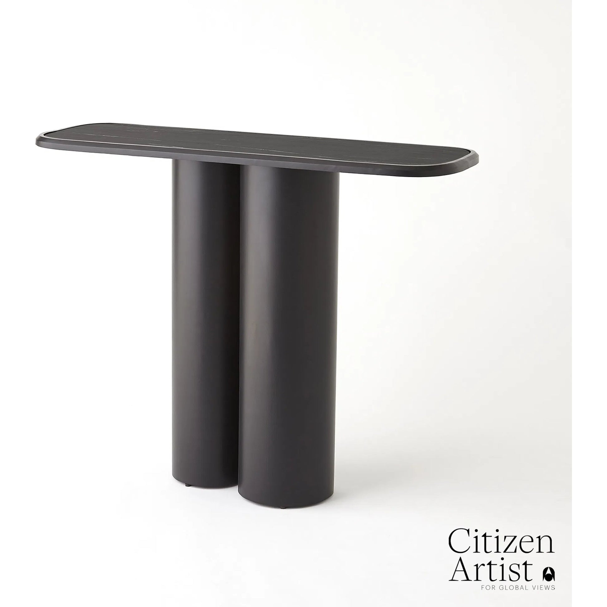 Kyrtos Console by Global Views in black, red and marble. Made from unique in a modern style.