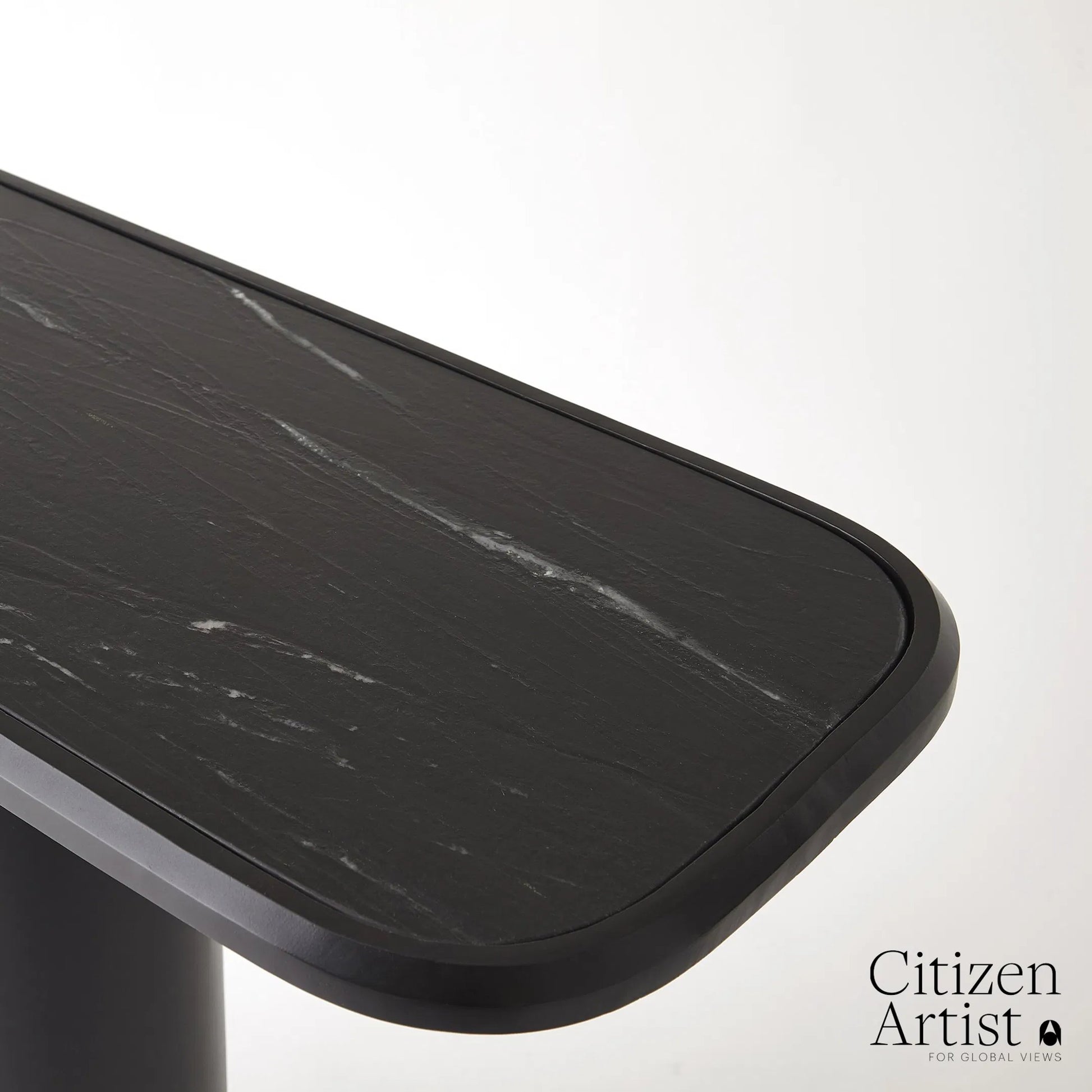 Kyrtos Console by Global Views in black, red and marble. Made from unique in a modern style.