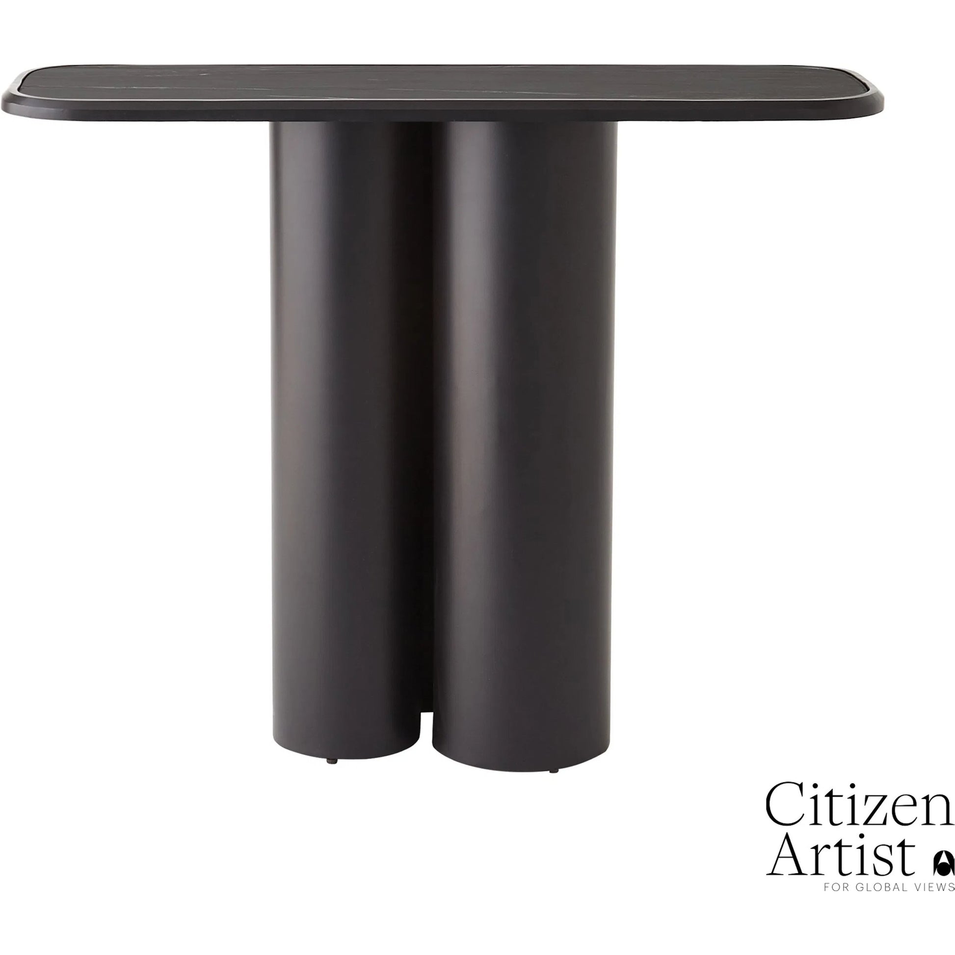 Kyrtos Console by Global Views in black, red and marble. Made from unique in a modern style.