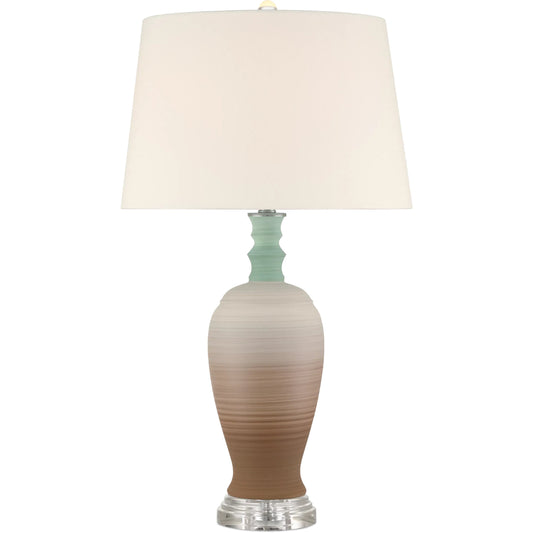 Happy 80'S Pale Table Lamp by Currey and Company in brown, light blue, clear. Made from porcelain, optic crystal in a unique style.