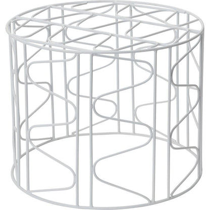 Harding Round Stand by Accent Decor in white. Made from metal in a modern style.