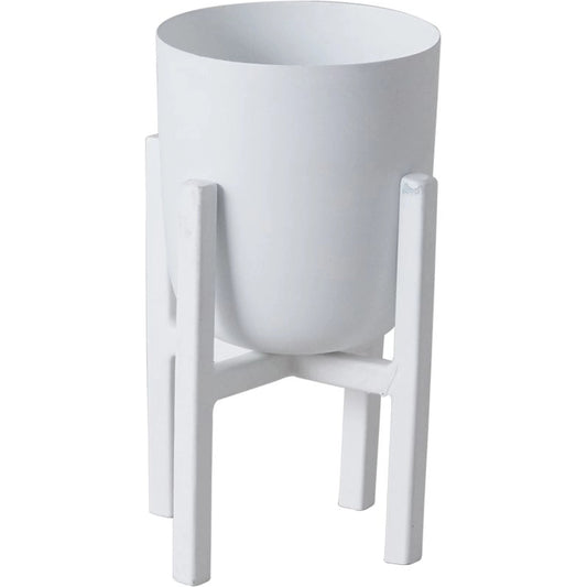 Mallow Plant Stand by Accent Decor in white. Made from metal in a modern style.