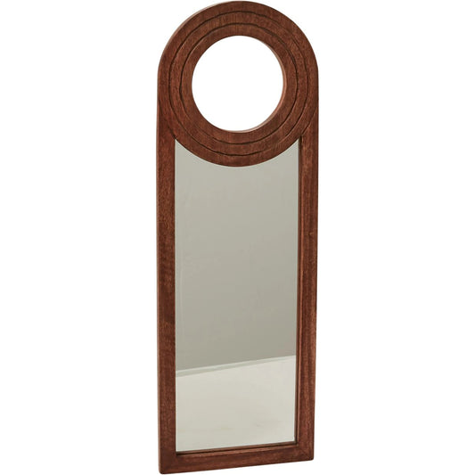 Moselle Mirror by Accent Decor in brown. Made from wood in a modern style.