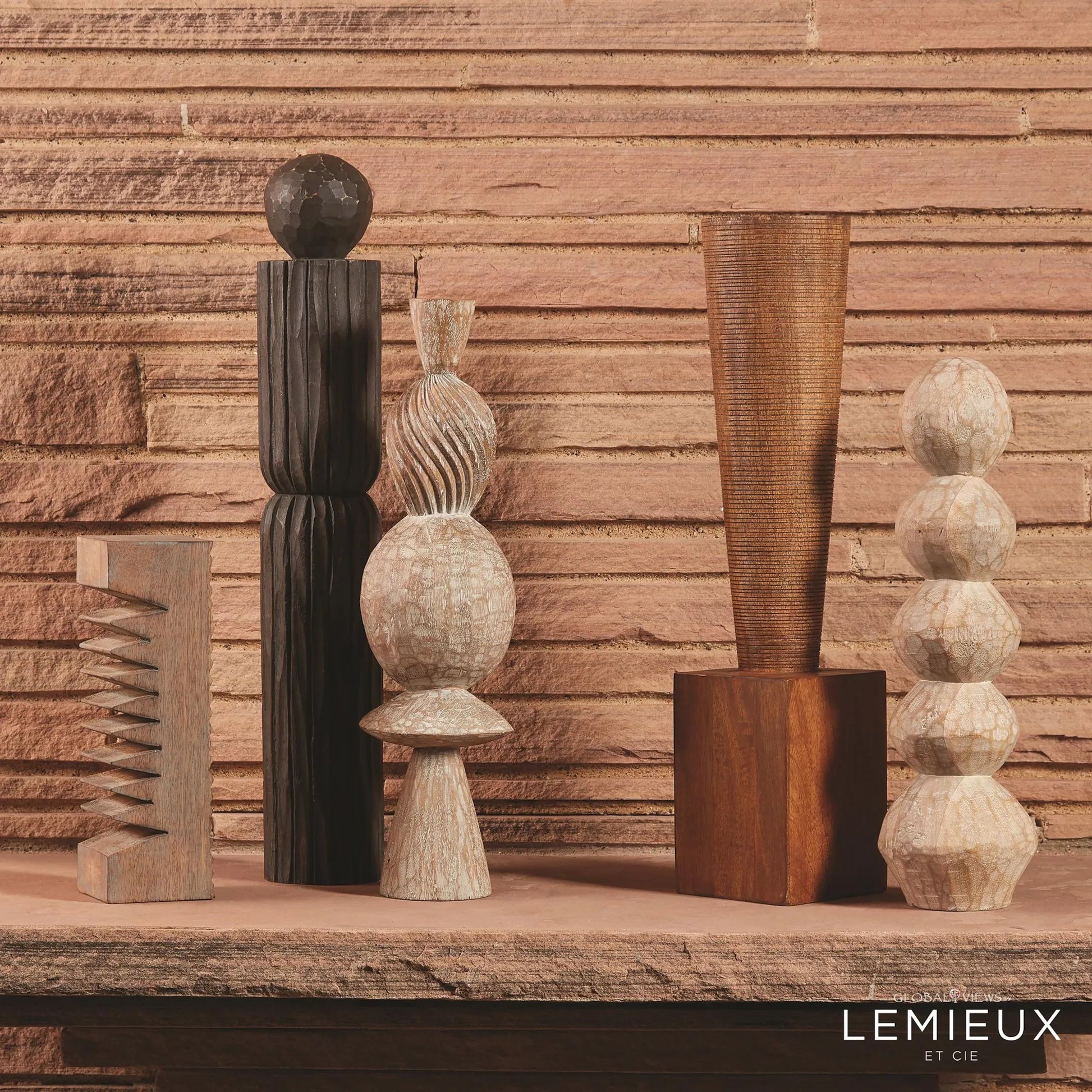 Amelot Pillar by Global Views. Made from wood in a eclectic & global style.