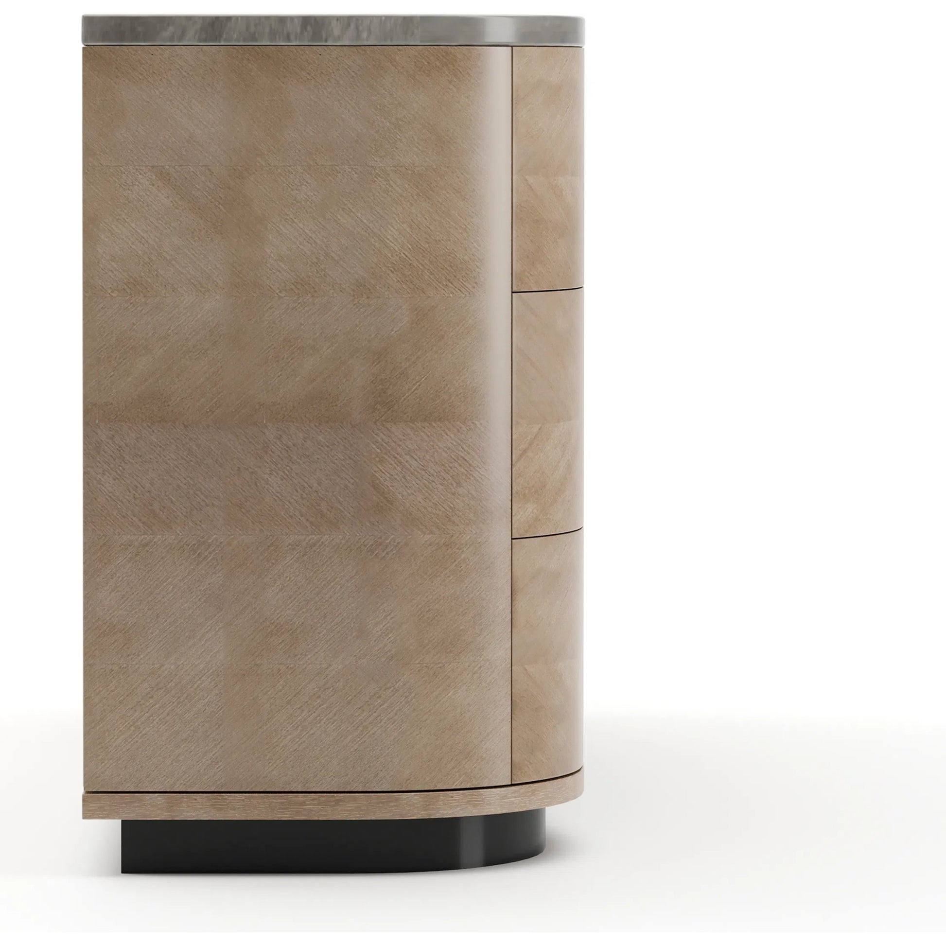 Roam Dresser by Caracole in gray, marble, bronze and chocolate koto. Made from marble in a transitional style.