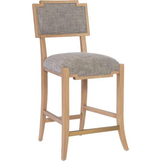 Melanie Counter Stool by Currey and Company in blonde ash wood, brass. Made from ash wood, brass in a transitional style.