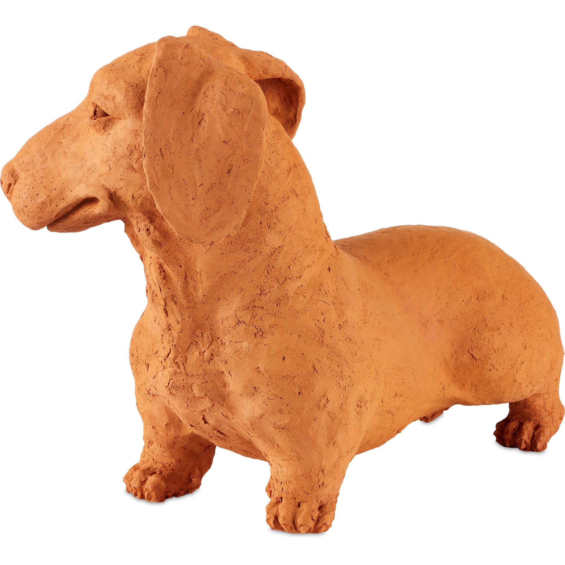 Rocky the Teckel by Currey and Company in natural. Made from terracotta in a cottage & farmhouse style.