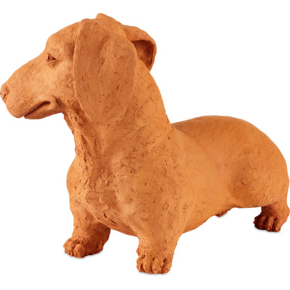 Rocky the Teckel by Currey and Company in natural. Made from terracotta in a cottage & farmhouse style.