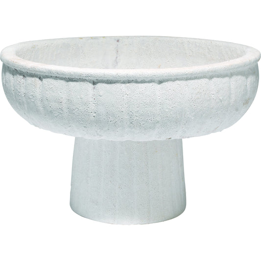 Aegean Pedestal Bowl by Jamie Young in matte white. Made from ceramic in a cottage & farmhouse style.