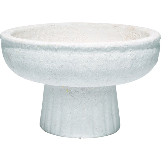 Aegean Pedestal Bowl by Jamie Young in matte white. Made from ceramic in a cottage & farmhouse style.