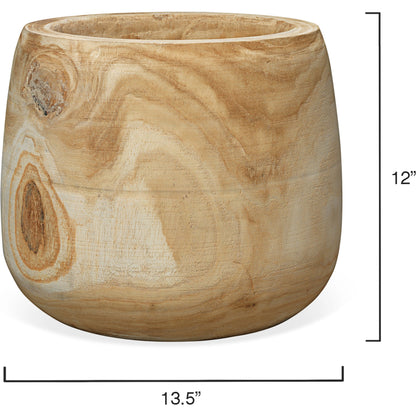 Brea Wooden Vase by Jamie Young in natural. Made from paulownia wood in a eclectic & global style.