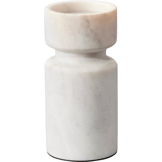 Daphne Candleholder by Jamie Young in white. Made from marble in a modern style.