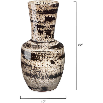 Jones Vase by Jamie Young in beige, black. Made from ceramic in a eclectic & global style.