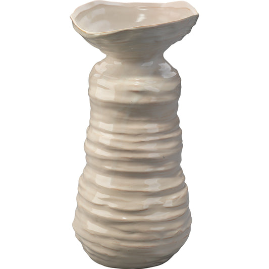Marine Vase by Jamie Young in cream. Made from ceramic in a eclectic & global style.