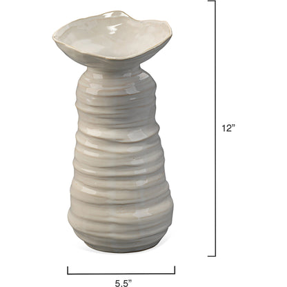 Marine Vase by Jamie Young in cream. Made from ceramic in a eclectic & global style.