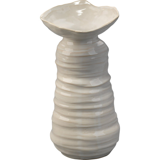 Marine Vase by Jamie Young in cream. Made from ceramic in a eclectic & global style.