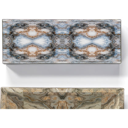 Rorschach Long Box by Jamie Young in indigo blue lacquer. Made from mdf in a eclectic & global style.