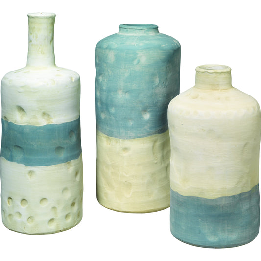 Sedona Vessels by Jamie Young in blue. Made from ceramic in a coastal style.