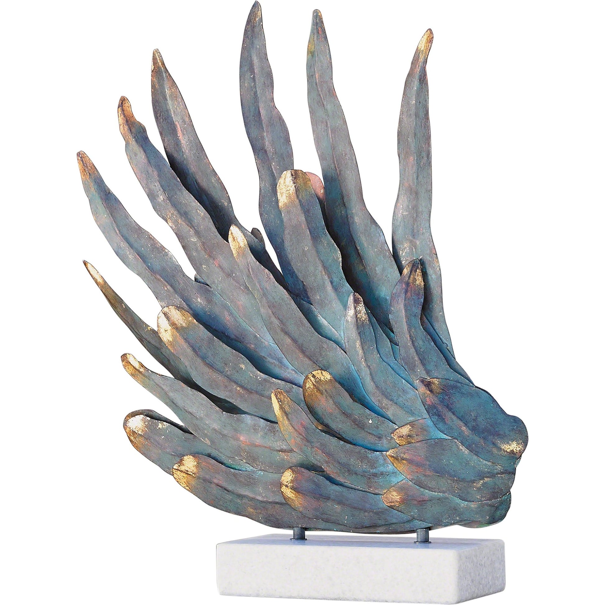 Phoenix Wing by Global Views. Made from iron, white marble in a coastal style.