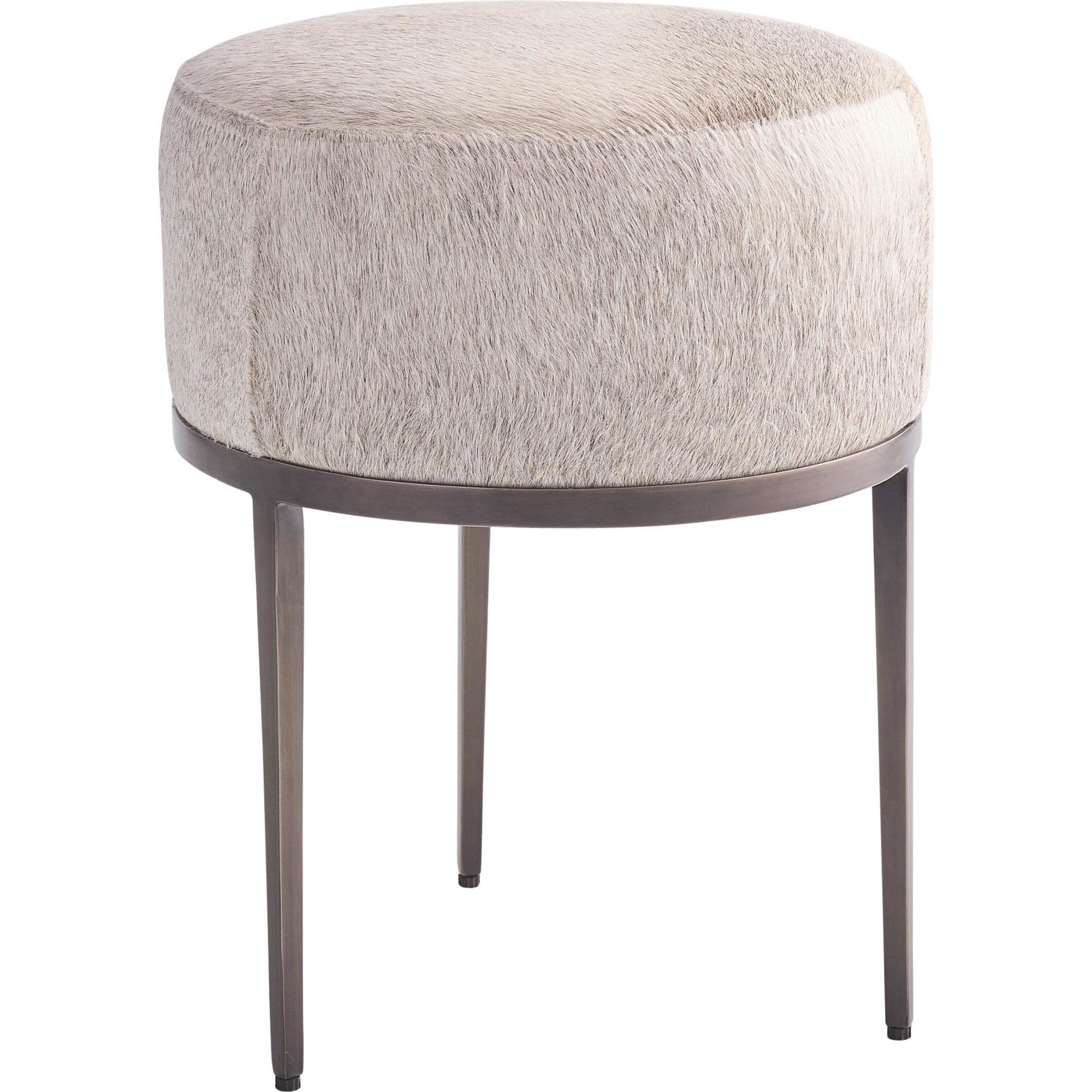Urban Stool with Hair-On-Hide by Global Views. Made from mango, plyboard, iron in a transitional style.