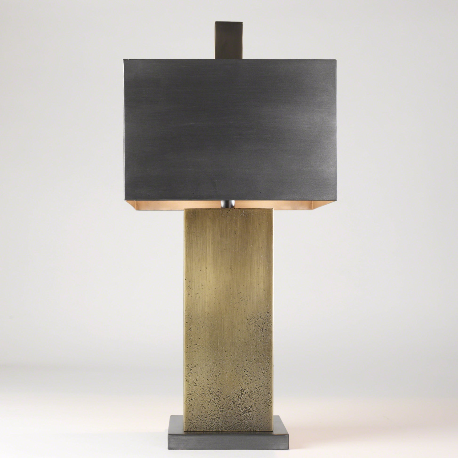 Tortoise Lamp by Global Views in antique zinc, ombre brass. Made from steel, stainless steel in a modern style.