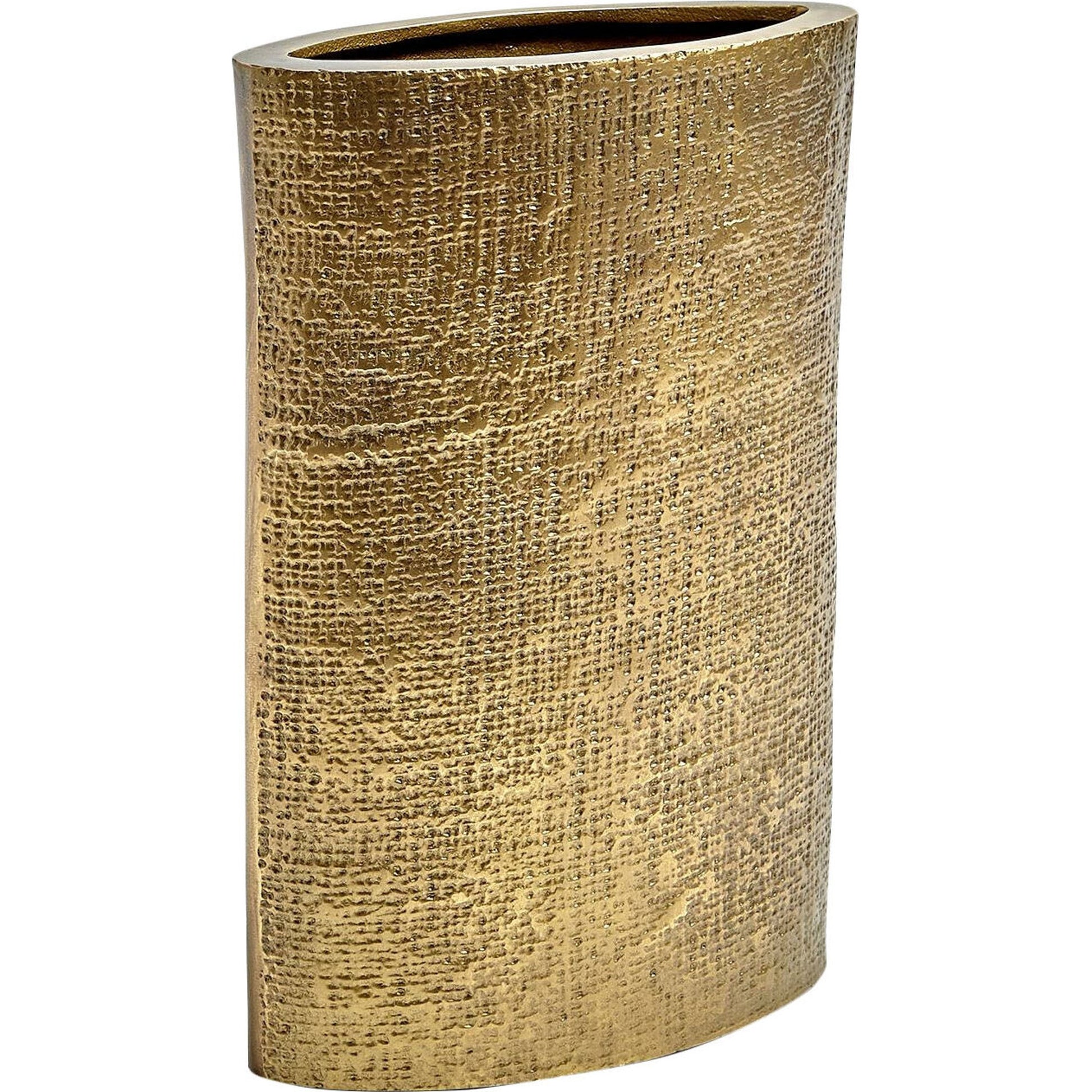 Hemp Etched Vase by Global Views in brass. Made from aluminum in a eclectic & global style.