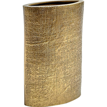 Hemp Etched Vase by Global Views in brass. Made from aluminum in a eclectic & global style.