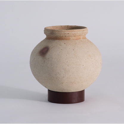 Desert Water Pot with Base by Global Views in burnt wax. Made from iron, terracotta in a rustic style.