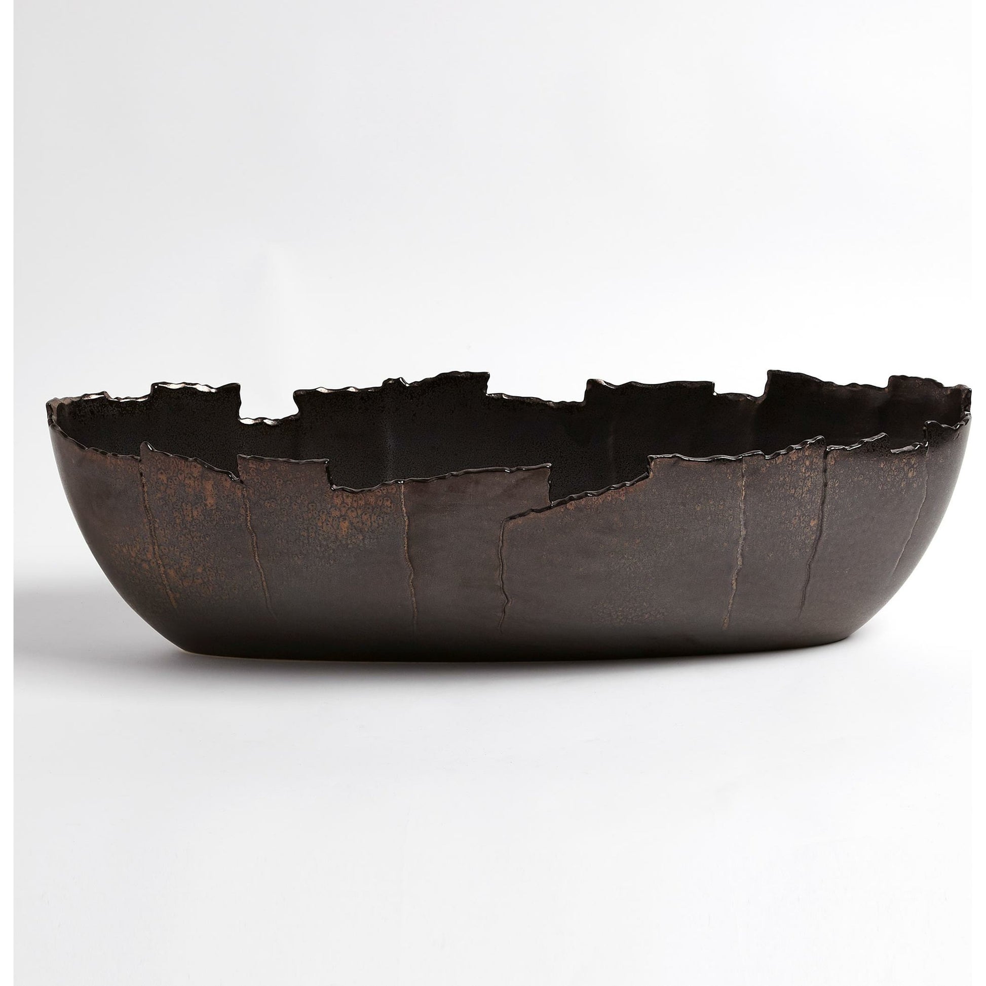 San Andreas Bowl by Global Views in reactive bronze. Made from ceramic in a eclectic & global style.