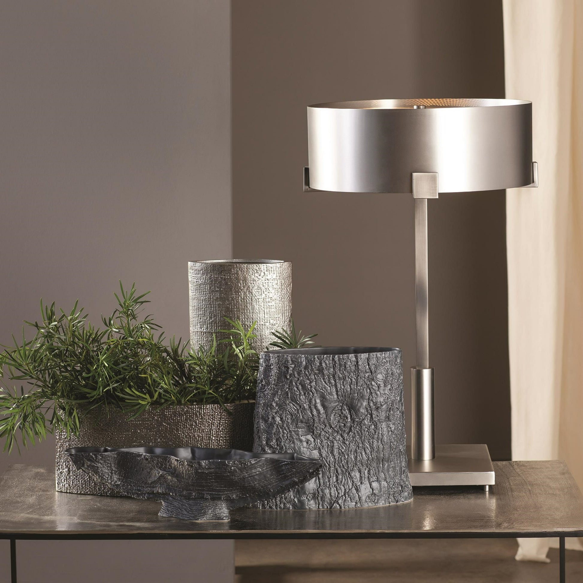 Hemp Etched Vase by Global Views in brass. Made from aluminum in a eclectic & global style.