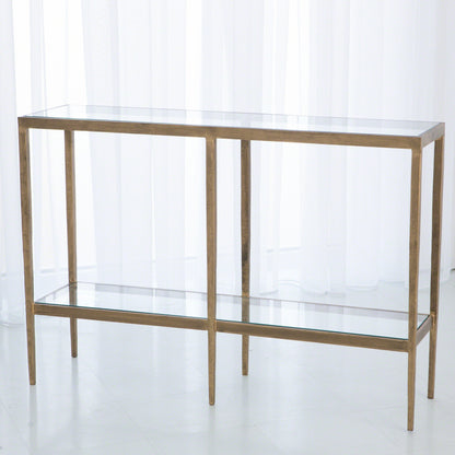Laforge Console by Global Views. Made from iron, tempered glass in a transitional style.