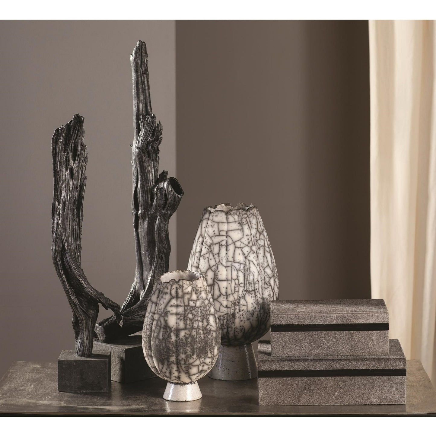 001 SR-890648 | Primary Silo | Iron Driftwood Sculpture by Global Views. Made from cast iron, marble in a eclectic & global style.