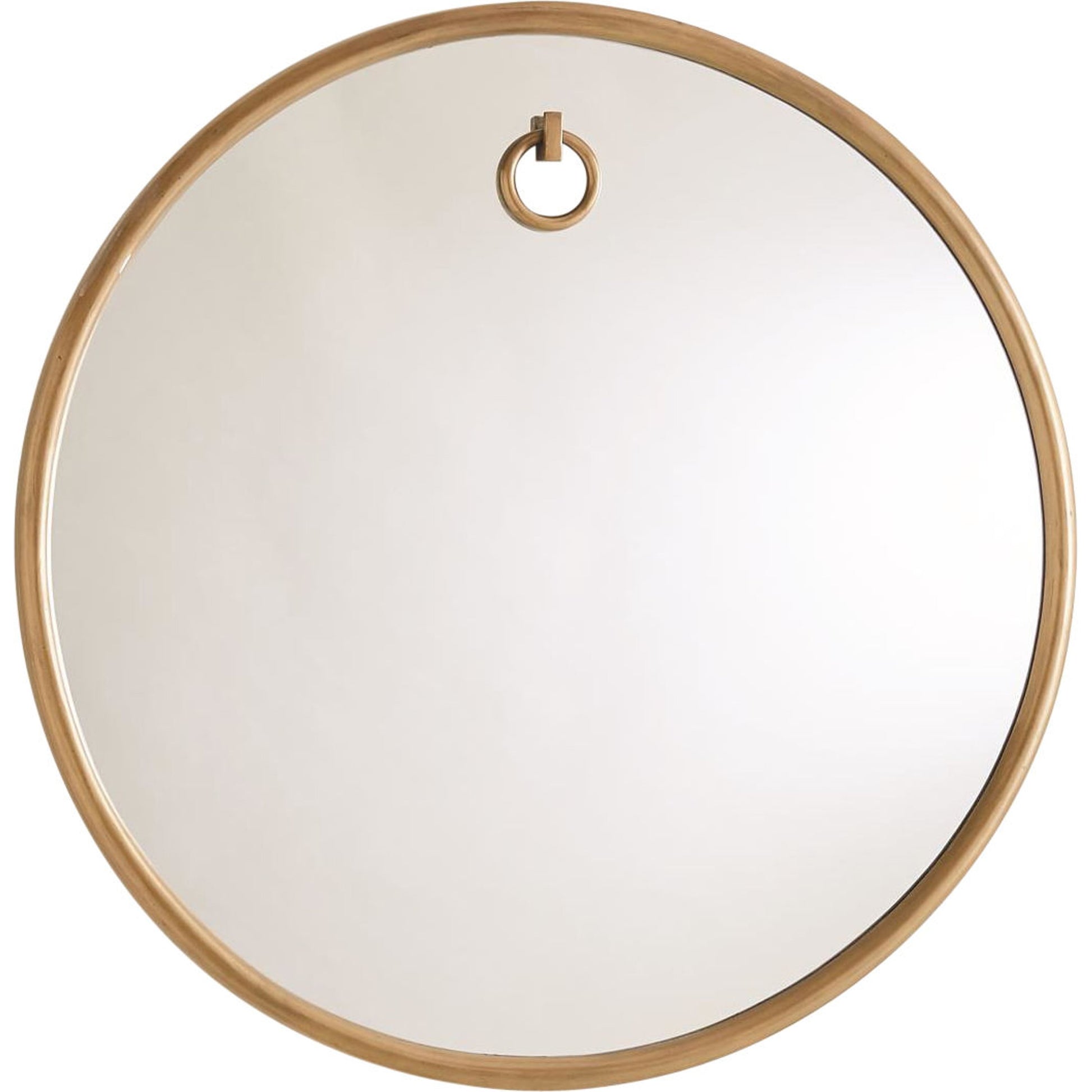 Exposed Mirror by Global Views in antique brass. Made from mdf, aluminum, mirror in a modern style.