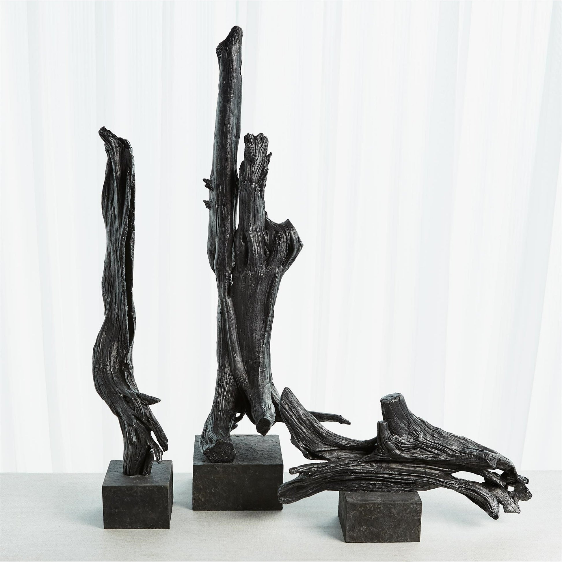 Iron Driftwood Sculpture by Global Views. Made from cast iron, marble in a eclectic & global style.