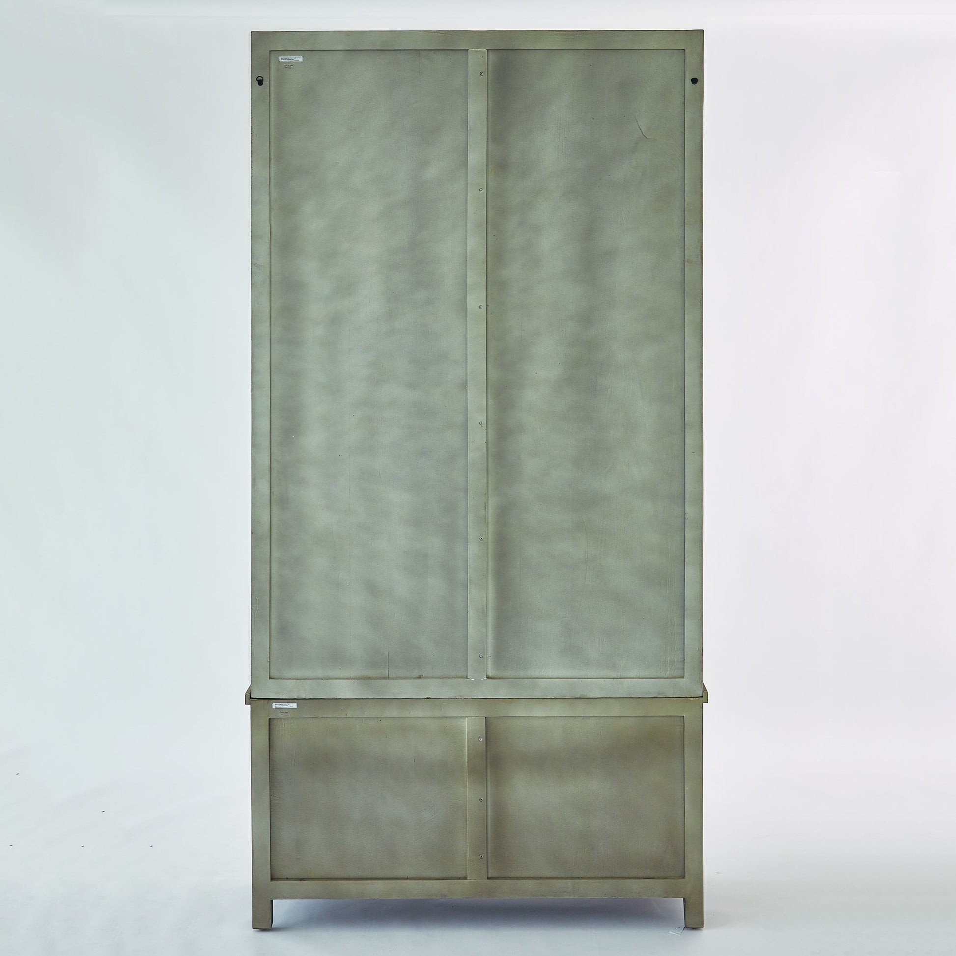Driftwood Vitrine by Global Views in white sandblasted. Made from mago, tempered glass in a transitional style.