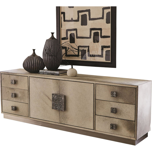 Metro Cabinet by Global Views in antique nickel, brushed nickel. Made from mdf, aluminum, stainless steel, hair on leather, polyester suede in a modern style.