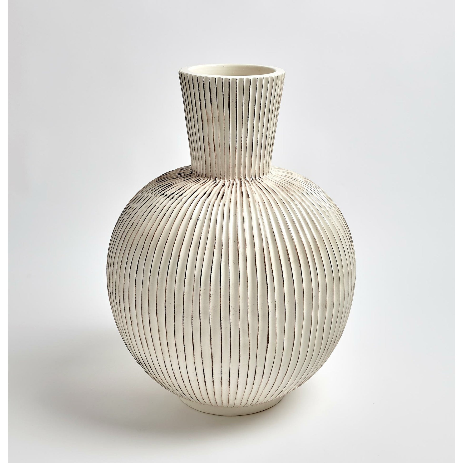 Furrow Sphere Vase by Global Views. Made from ceramic in a eclectic & global style.
